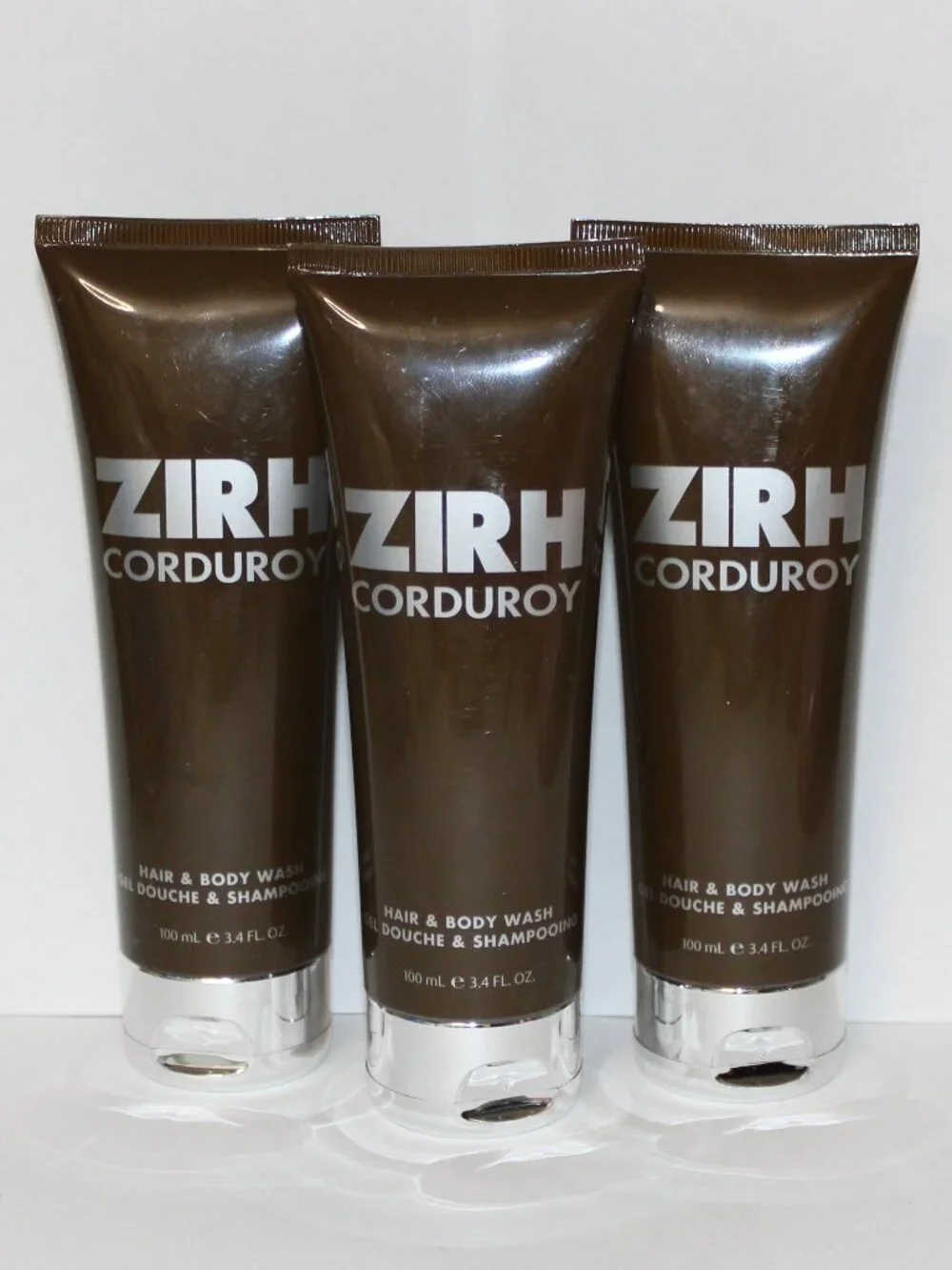 ZIRH CORDUROY HAIR & BODY WASH 3.4 OZ LOT OF 3
